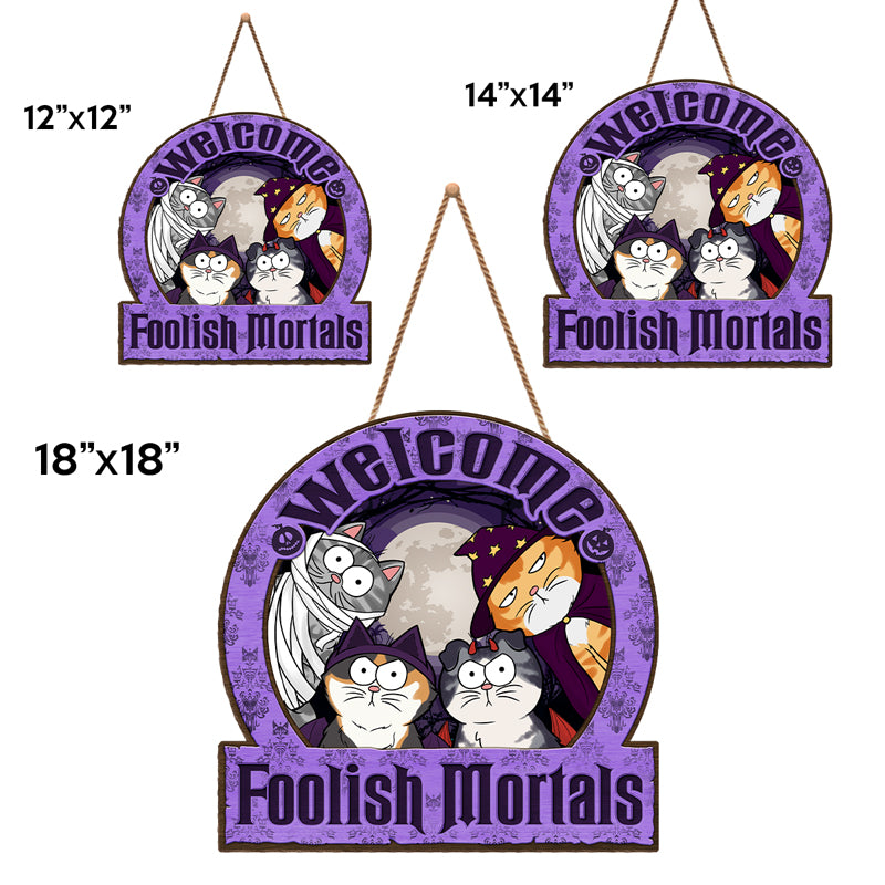 We Are Watching You - Cat Personalized Custom Shaped Home Decor Wood Sign - Halloween Gift For Pet Owners, Pet Lovers