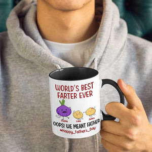 World’s Best Farter Ever - Family Personalized Custom Accent Mug - Father's Day, Birthday Gift For Dad