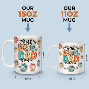 Dog Dad Eat Drink And Be Merry - Dog & Cat Personalized Custom 3D Inflated Effect Printed Mug - Christmas Gift For Pet Owners, Pet Lovers