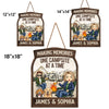 You Me And The Dogs - Camping Personalized Custom Shaped Home Decor Wood Sign - House Warming Gift For Couples, Husband Wife, Camping Lovers, Pet Owners, Pet Lovers