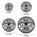 Custom Family Name Tree of Life Decor - Personalized Metal Wall Art