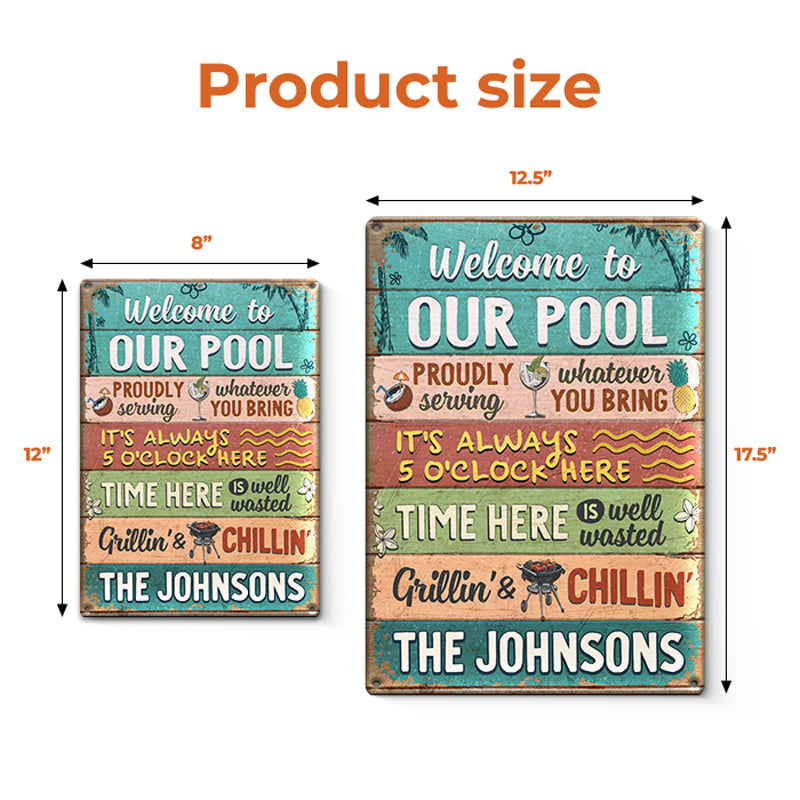 Welcome To Our Area - Family Personalized Custom Home Decor Metal Sign - House Warming Gift For Family Members