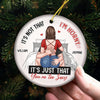 Home Is Wherever I Am With You - Couple Personalized Custom Ornament - Ceramic Round Shaped - Christmas Gift For Husband Wife, Anniversary