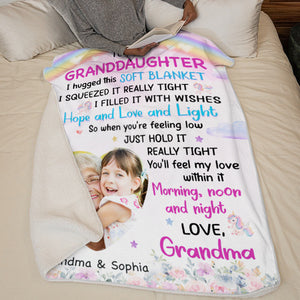 Custom Photo To My Special Granddaughter - Family Personalized Custom Blanket - Christmas Gift From Mom, Grandma