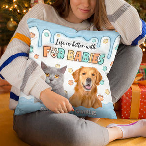 Custom Photo Side By Side With A Friend - Dog & Cat Personalized Custom 3D Inflated Effect Printed Pillow - Gift For Pet Owners, Pet Lovers