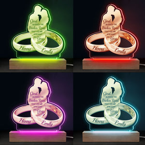 God Has Made Us For Each Other - Couple Personalized Custom Shaped 3D LED Light - Gift For Husband Wife, Anniversary