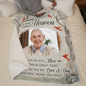 Custom Photo Loving You Forever - Memorial Personalized Custom Blanket - Christmas Gift, Sympathy Gift For Family Members