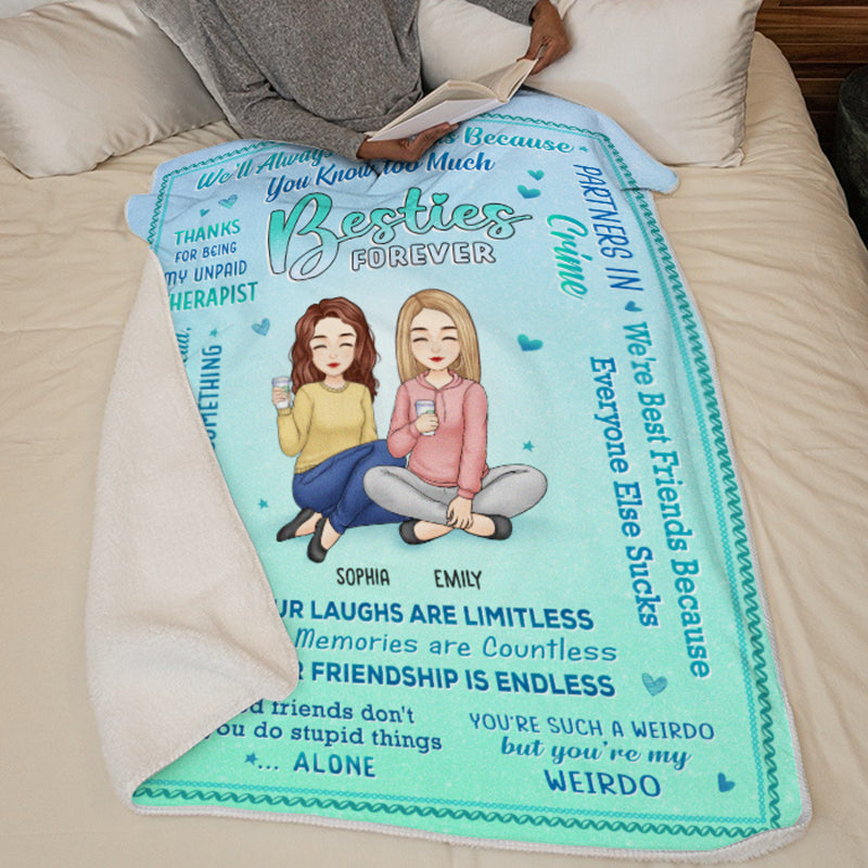 You're My Weirdo - Bestie Personalized Custom Blanket - Christmas Gift For Best Friends, BFF, Sisters