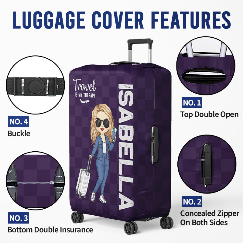Just A Girl Who Loves Traveling - Travel Personalized Custom Luggage Cover - Holiday Vacation Gift, Gift For Adventure Travel Lovers
