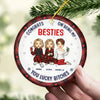 Congrats On Being My Sister Bestie - Bestie Personalized Custom Ornament - Ceramic Round Shaped - Christmas Gift For Best Friends, BFF, Sisters