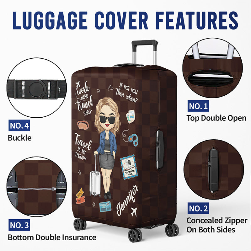 Live With No Excuses Travel With No Regrets - Travel Personalized Custom Luggage Cover - Holiday Vacation Gift, Gift For Adventure Travel Lovers