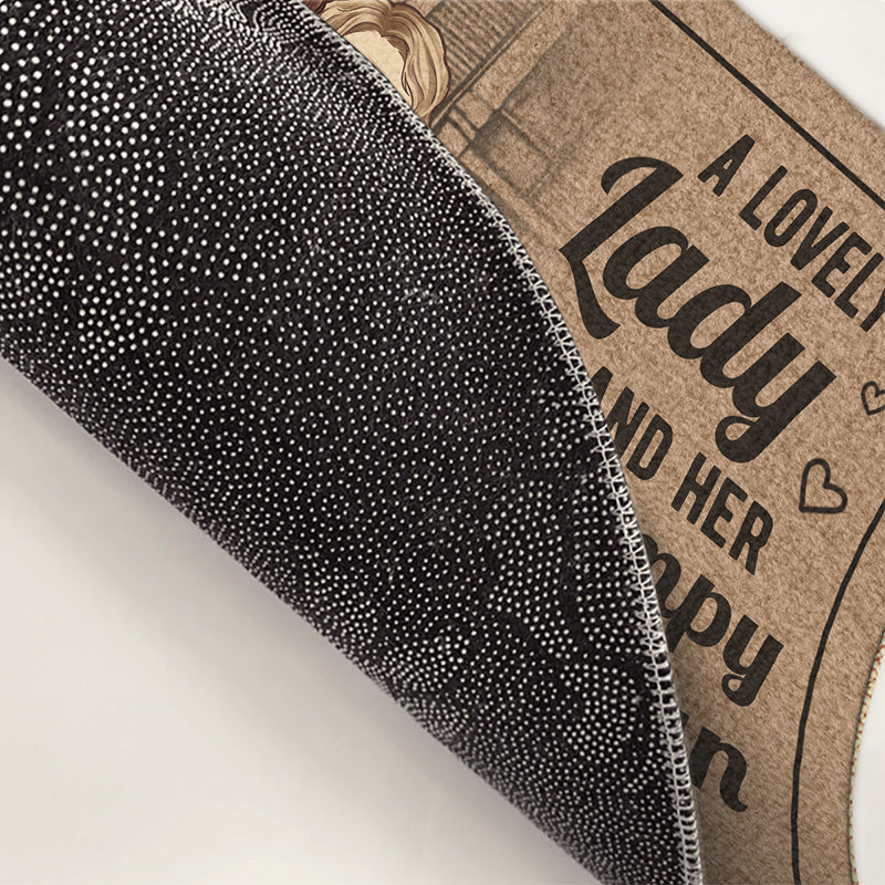 A Lovely Lady And Her Grumpy Old Man Live Here - Couple Personalized Custom Home Decor Decorative Mat - Gift For Husband Wife, Anniversary