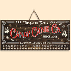 Sweet But Twisted - Family Personalized Custom Candy Christmas Countdown Wooden Sign, Advent Calendar - Christmas Gift For Family Members