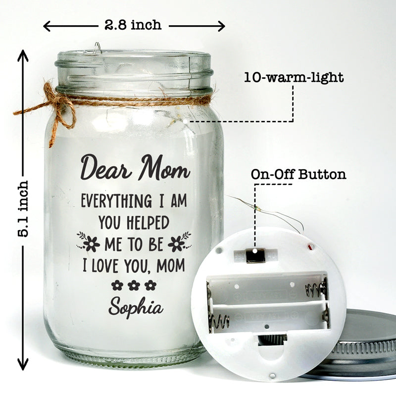 A Mother’s Love Is Everything - Family Personalized Custom Mason Jar Light - Mother's Day, Gift For Mom