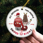My Breath My Life My Everything - Couple Personalized Custom Ornament - Ceramic Round Shaped - Christmas Gift For Husband Wife, Anniversary