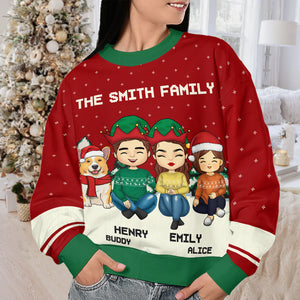 Christmas Eve Is Family Night - Family Personalized Custom Ugly Sweatshirt - Unisex Wool Jumper - Christmas Gift For Family Members