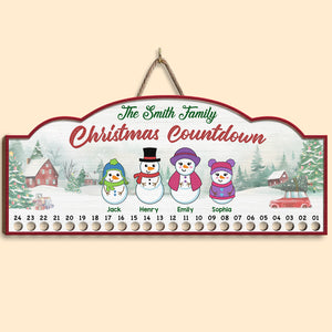 Keep Calm Christmas Is Coming - Family Personalized Custom Candy Christmas Countdown Wooden Sign, Advent Calendar - Christmas Gift For Family Members