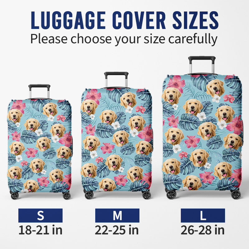 Custom Photo Pets Are Paw-Some Companions - Dog & Cat Personalized Custom Luggage Cover - Holiday Vacation Gift, Gift For Adventure Travel Lovers, Pet Owners, Pet Lovers