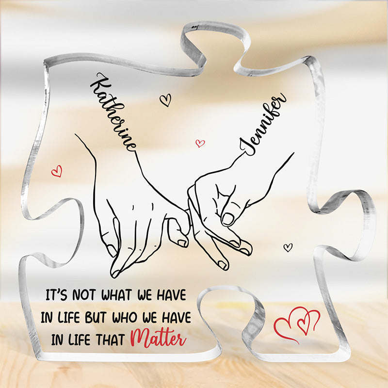 There Is Us - Bestie Personalized Custom Puzzle Shaped Acrylic Plaque - Gift For Best Friends, BFF, Sisters