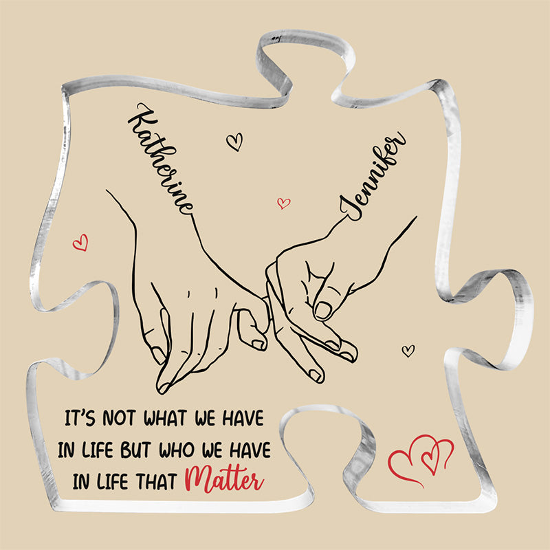 There Is Us - Bestie Personalized Custom Puzzle Shaped Acrylic Plaque - Gift For Best Friends, BFF, Sisters