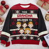 This Grandma Belongs To Black Style - Family Personalized Custom Ugly Sweatshirt - Unisex Wool Jumper - New Arrival Christmas Gift For Grandma, Grandparents