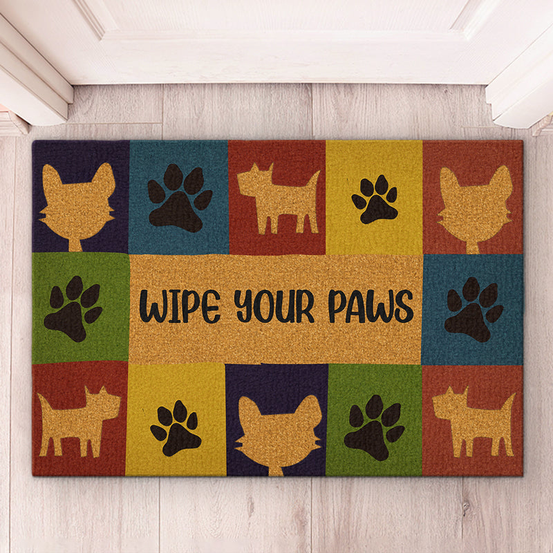 Wipe Your Paws - Dog & Cat Home Decor Decorative Mat - House Warming Gift For Pet Owners, Pet Lovers