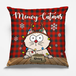 Meowy Catmas - Cat Personalized Custom Pillow - Christmas Gift For Pet Owners, Pet Lovers