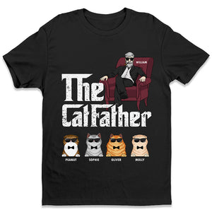 The Cat Father Cat Dad In Suit Cool Cats - Gift for Cat Dad - Personalized Unisex T-Shirt, Hoodie