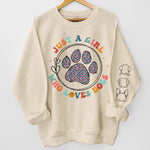 Just Me & My Pets - Dog & Cat Personalized Custom Unisex Sweatshirt With Design On Sleeve - Gift For Pet Owners, Pet Lovers