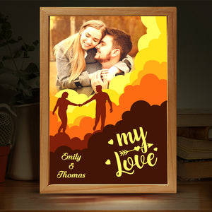 Custom Photo Love You - Couple Personalized Custom Frame Light Box - Gift For Husband Wife, Anniversary