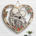 You Have Me Until My Last Breath - Couple Personalized Custom Heart Shaped Home Decor Wood Sign - House Warming Gift For Husband Wife, Anniversary