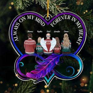 You're Forever In Our Hearts - Memorial Personalized Custom Ornament - Acrylic Infinity Heart Shaped - Christmas Gift, Sympathy Gift For Family Members