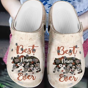Best Grandma Ever - Family Personalized Custom Unisex Clogs, Slide Sandals - Birthday Gift For Grandma