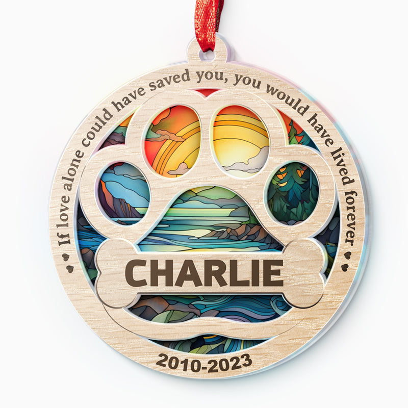 No Longer By My Side, Forever In My Heart - Memorial Personalized Custom Suncatcher Ornament - Acrylic Round Shaped - Sympathy Gift For Pet Owners, Pet Lovers