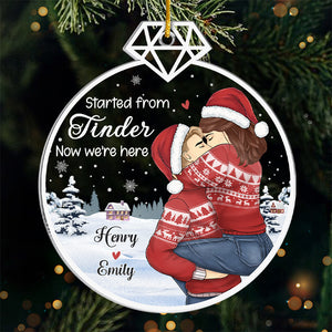 Now We're Here - Couple Personalized Custom Ornament - Acrylic Custom Shaped - Christmas Gift For Husband Wife, Anniversary