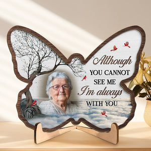 Custom Photo Greatly Loved, Deeply Missed - Memorial Personalized Custom 2-Layered Wooden Plaque With Stand - Sympathy Gift For Family Members