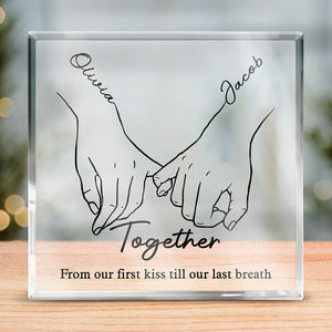 I Love You Forever & Always - Couple Personalized Custom Square Shaped Acrylic Plaque - Gift For Husband Wife, Anniversary