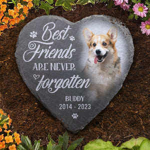 Custom Photo Best Friends Are Never Forgotten - Memorial Personalized Custom Memorial Stone - Sympathy Gift, Gift For Pet Owners, Pet Lovers