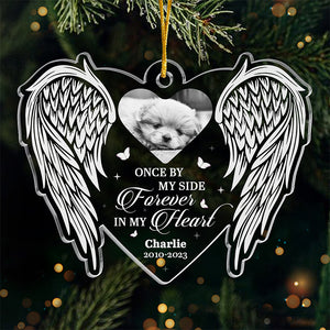 Custom Photo You're Forever In Our Hearts - Memorial Personalized Custom Ornament - Acrylic Custom Shaped - Christmas Gift, Sympathy Gift For Pet Owners, Pet Lovers