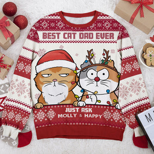 Best Cat Mum Ever - Cat Personalized Custom Ugly Sweatshirt - Unisex Wool Jumper - Christmas Gift For Pet Owners, Pet Lovers