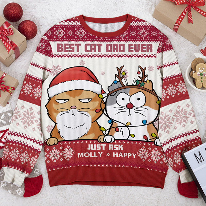 Best Cat Mum Ever - Cat Personalized Custom Ugly Sweatshirt - Unisex Wool Jumper - Christmas Gift For Pet Owners, Pet Lovers