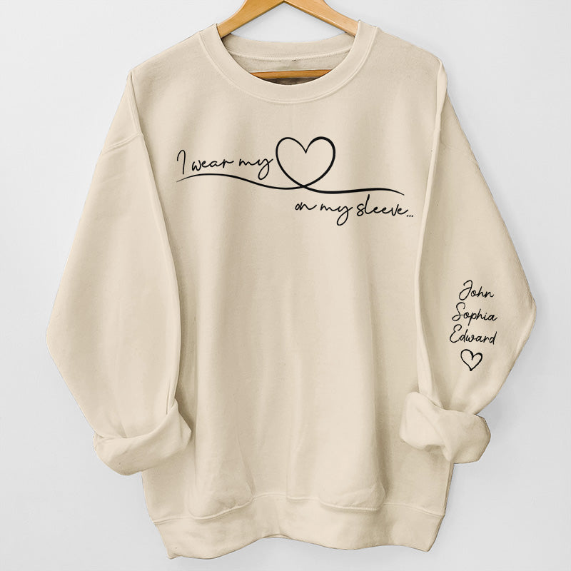 I Wear My Heart On My Sleeve - Family Personalized Custom Unisex Sweat -  PawfectHouse™