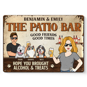 Good Friends Good Times - Dog & Cat Personalized Custom Home Decor Metal Sign - House Warming Gift For Pet Owners, Pet Lovers