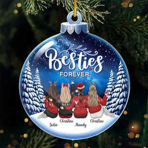 Let's Be Friends Forever - Bestie Personalized Custom Ornament - Acrylic Snowball Shaped - Christmas Gift For Best Friends, BFF, Sisters