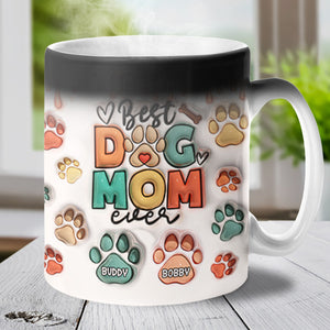 Eat Drink And Be Merry - Dog & Cat Personalized Custom 3D Inflated Effect Printed  Color Changing Mug - Gift For Pet Owners, Pet Lovers