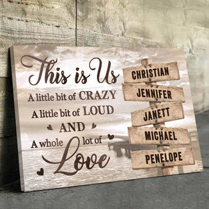 This Is Us And A Whole Lot Of Love - Family Personalized Custom Horizontal Canvas - Gift For Family Members