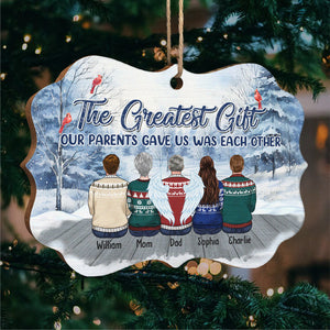 The Greatest Blessing - Family Personalized Custom Ornament - Wood Benelux Shaped - Christmas Gift For Family Members