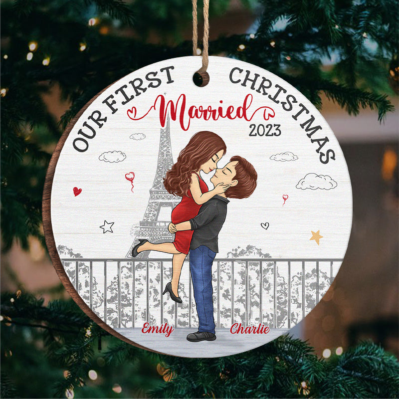 Our First Christmas Together Couple Personalized Custom Ornament