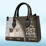Custom Photo Dog Kisses Fix Everything Gifts for Dog Moms - Personalized Leather Handbag