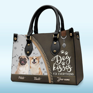 Custom Photo Life Is Better With Fur Babies - Dog & Cat Personalized Custom Leather Handbag - Gift For Pet Owners, Pet Lovers